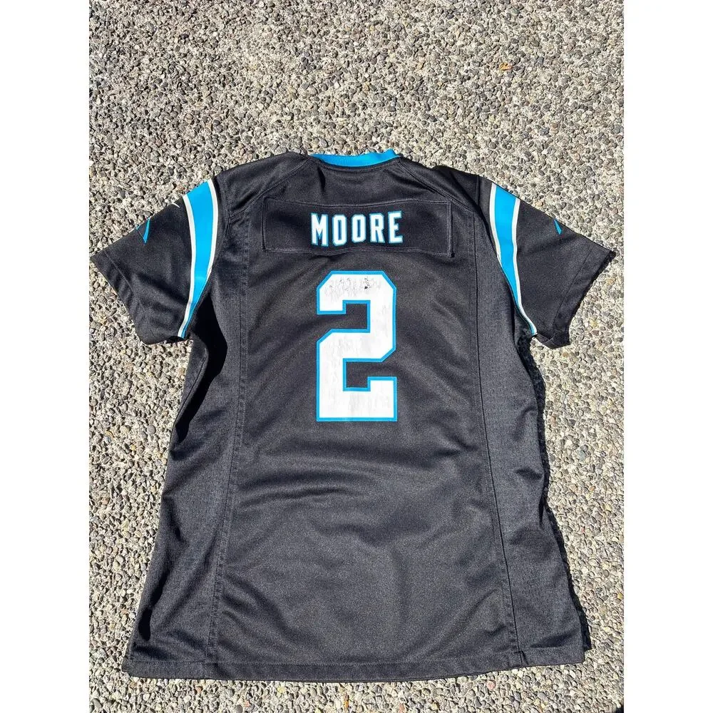Nike NFL Carolina Panthers #2 DJ Moore On-Field Jersey Black Womens Size L